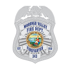 Morongo Valley Fire Dept. Firefighter. 343. Est 1958. 