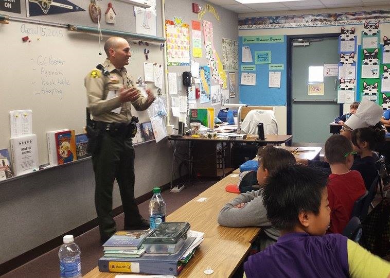 Sheriff presentation in front of classroom